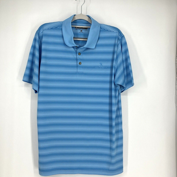 Pebble Beach Polo Mens Large Blue Dry-Luxe Logo Performance Golf Performance - Picture 1 of 8